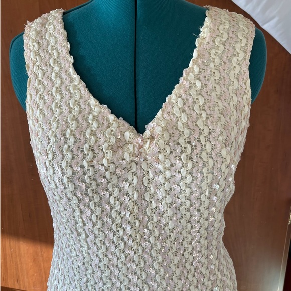 Vintage Edith Flagg 60’s Pink Sequin Ribbon Dress 14 - Picture 2 of 3